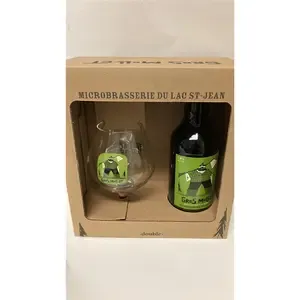 LAC SAINT-JEAN DUO GROS MOLLET ET VERRE DE COLLECTION BOUTEILLE REAL ALE 500ML