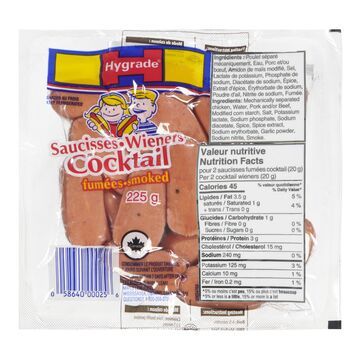 HYGRADE SAUCISSES FUMÉES COCKTAIL 225GR