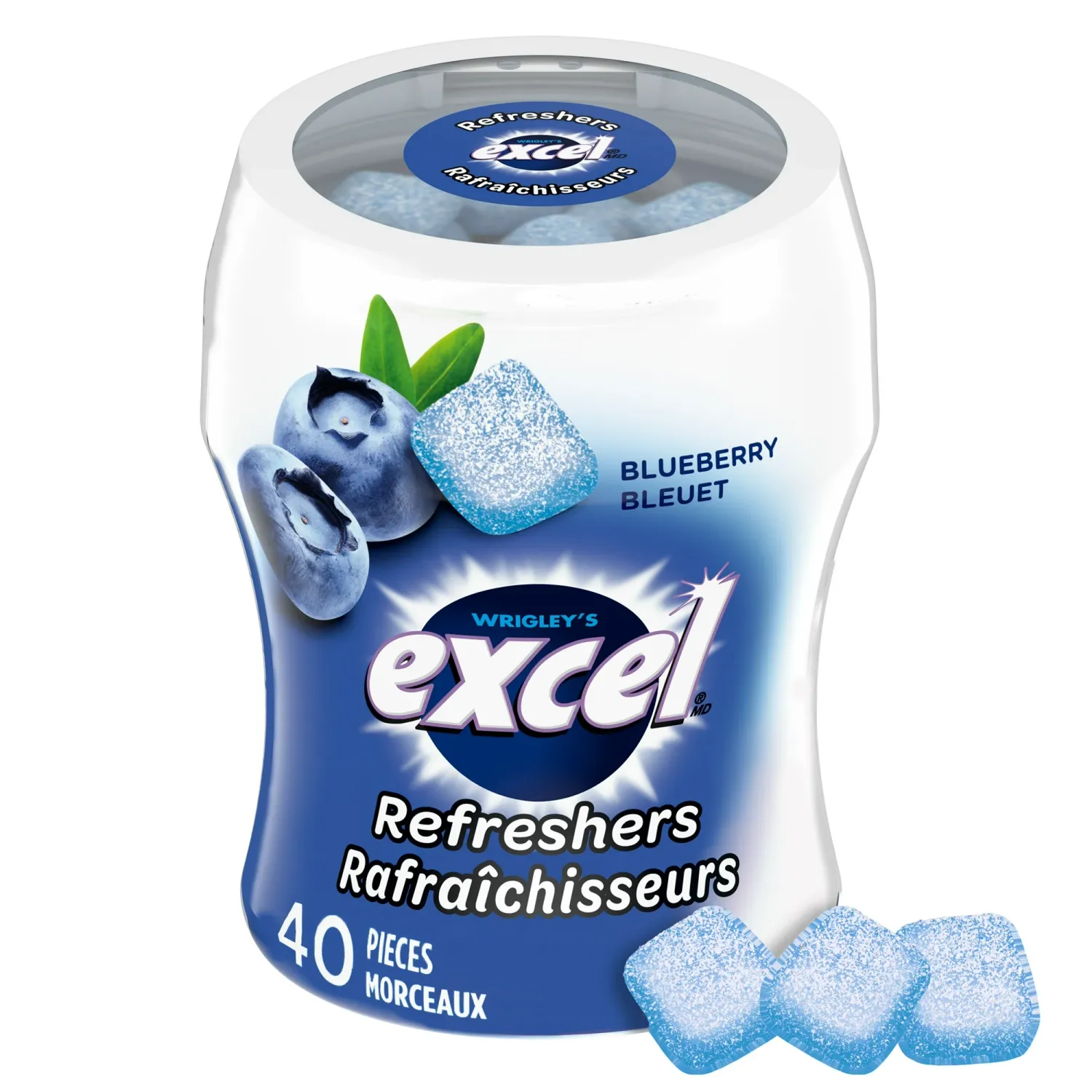 EXCEL GOMME SANS SUCRE BLEUET BOUTEILLE 40 UN