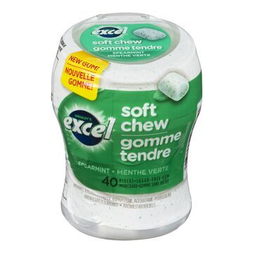 EXCEL GOMME SANS SUCRE CHEW TENDRE MENTHE VERTE BOUTEILLE 40 UN