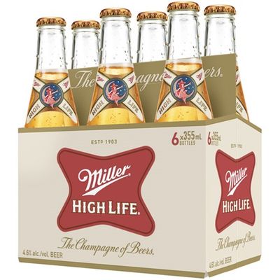 MILLER HIGH LIFE BIÈRE BOUTEILLE 6X355ML