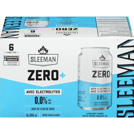 SLEEMAN ZÉRO+ BIÈRE CANETTES SANS ALCOOL 6X355ML