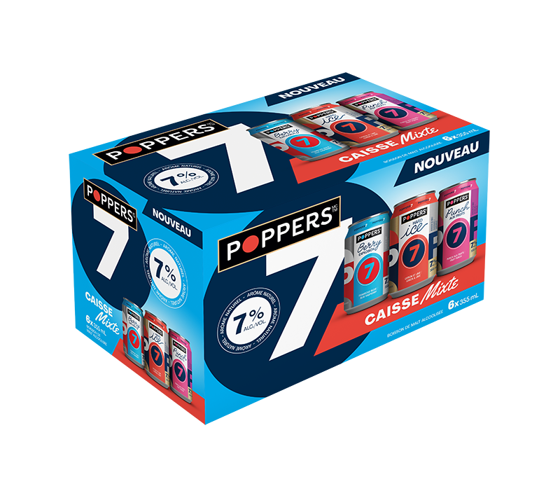 POPPERS BOISSON DE MALTE CANETTES CAISSE MIXTE 6X355ML