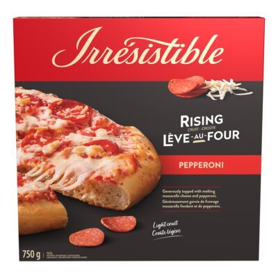 IRRESISTIBLE PIZZA LÈVE-AU-FOUR PEPPERONI SURGELÉE 750GR