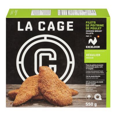 LA CAGE FILET DE POITRINE POULET PANÉS SURGELÉS 550 GR