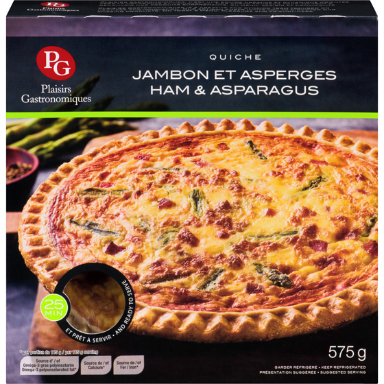 PLAISIRS GASTRONOMIQUES QUICHE JAMBON ET ASPERGES 575 GR