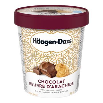 HAAGEN-DAZS CRÈME GLACÉE CHOCOLAT BEURRE D&#39;ARACHIDE 450ML