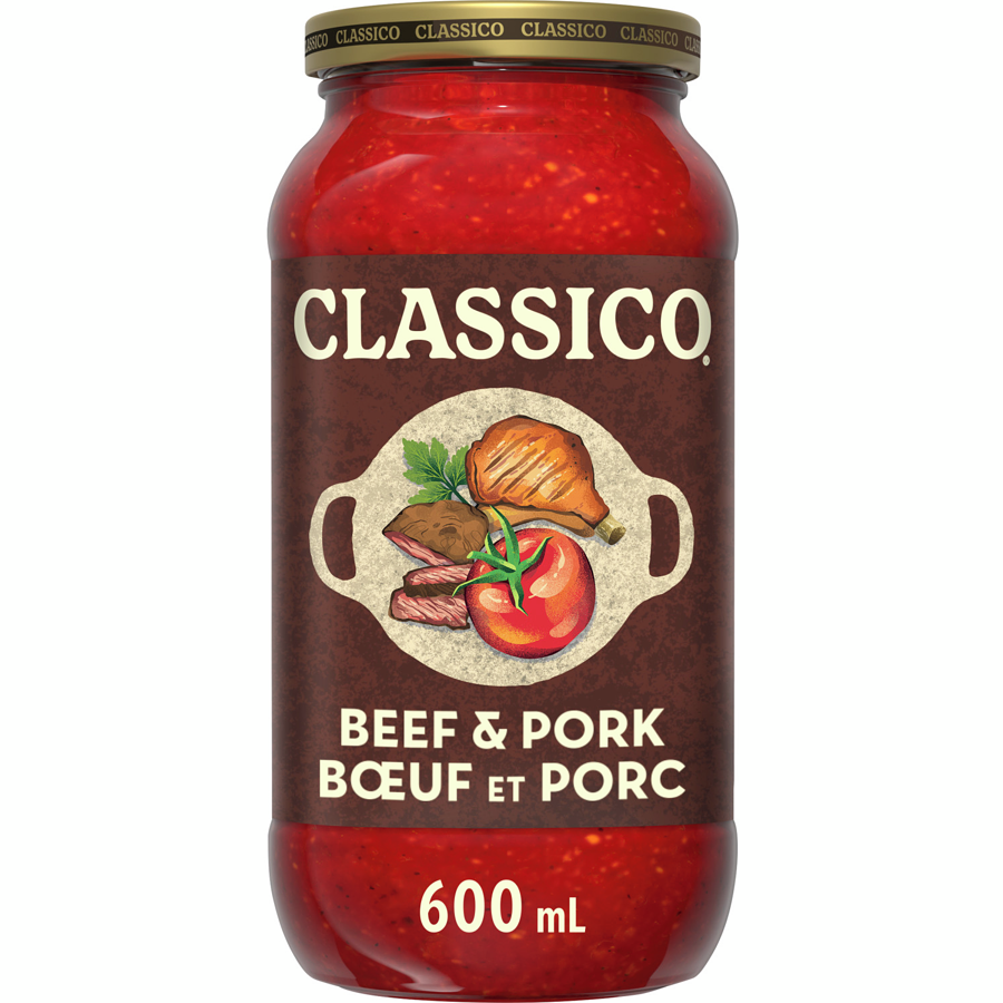 CLASSICO SAUCE POUR PÂTES AU BOEUF ET AU PORC 600 ML