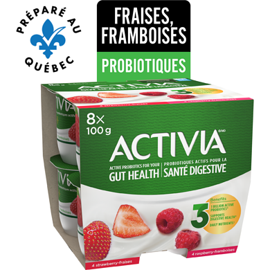 DANONE ACTIVIA YOGOURT FRAISE ET FRAMBOISE 8X100 GR