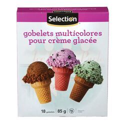 SELECTION CORNETS GOBELETS MULTICOLORES À LA CRÈME GLACÉE 18 UN