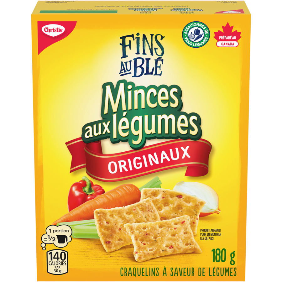 CHRISTIE CRAQUELINS WHEAT THINS MINCES AUX LÉGUMES 180 GR