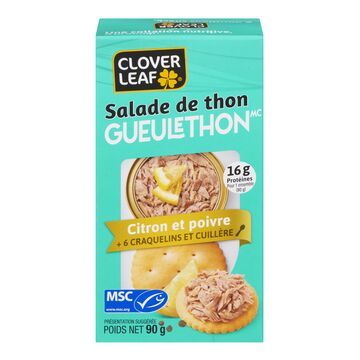 COLLATION DE THON AU CITRON ET POIVRE AVEC CRAQUELINS CLOVER LEAF 90 G
