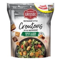 CROÛTONS AUX HERBES ET À L&#39;AIL STYLE RESTAURANT CLASSIQUES GRISSOL 135 G