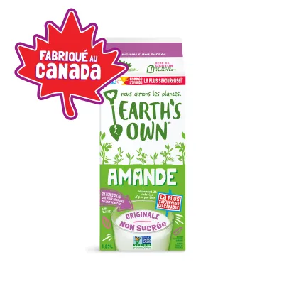 EARTH&#39;S OWN BOISSON AMANDE NON SUCRÉ 1.89L