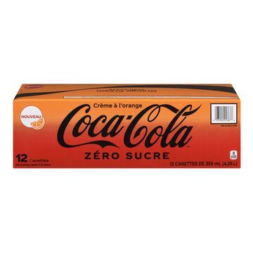 COCA-COLA ZÉRO SUCRE BOISSONS GAZEUSES CRÈME À L&#39;ORANGE 12X335ML
