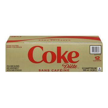 COCA-COLA BOISSONS GAZEUSES DIÈTE SANS CAFÉINE 12X335ML