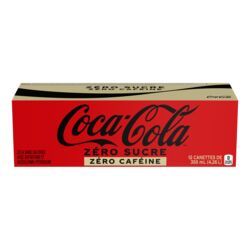 COCA-COLA BOISSONS GAZEUSES ZÉRO SANS CAFÉINE 12X335ML