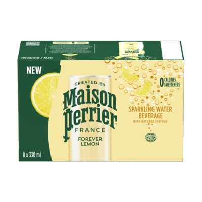 PERRIER EAU DE SOURCE GAZEIFIÉE SAVEUR DE CITRON 8X330ML