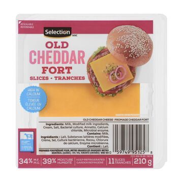FROMAGE SELECTION CHEDDAR FORT 11 TRANCHES 210 G