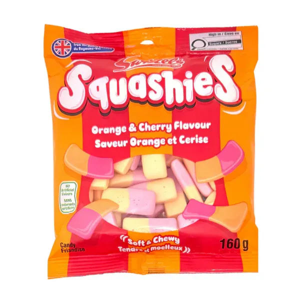 SWIZZELS SQUASHIES ORANGE ET CERISE 160 G