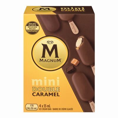 MAGNUM Barres de crème glacée mini double caramel 4x55 mL
