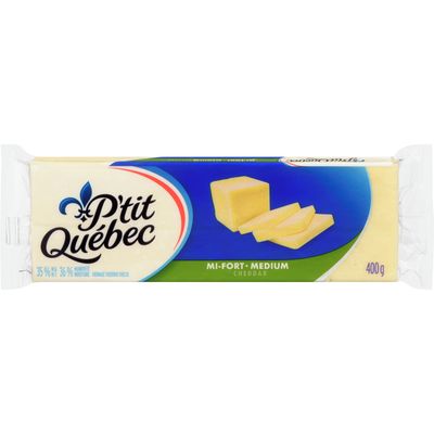 P'TIT QUEBEC FROMAGE CHEDDAR MI-FORT 400 GR