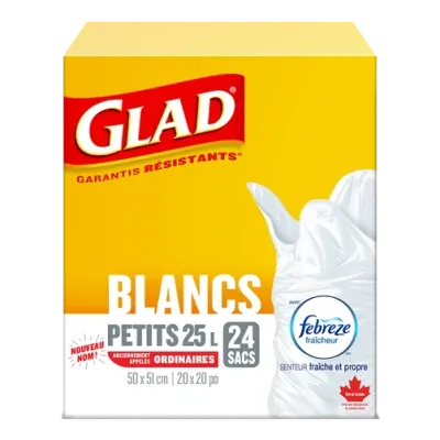GLAD SAC INTERIEUR BLANC 51 CM X 53 CM 24UN