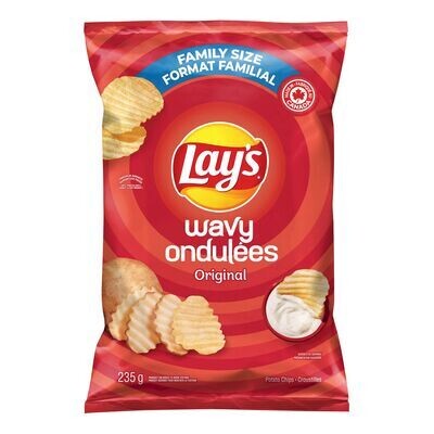 LAY'S Croustilles saveur Originale, Ondulées 235 g