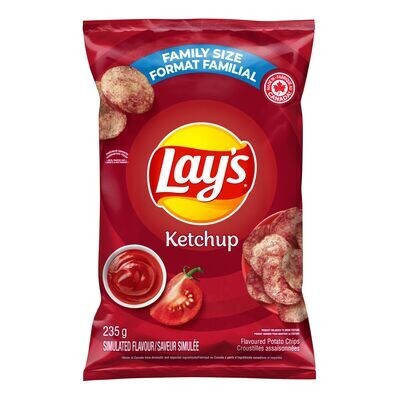 LAY'S Croustilles au ketchup, Format familial 235 g