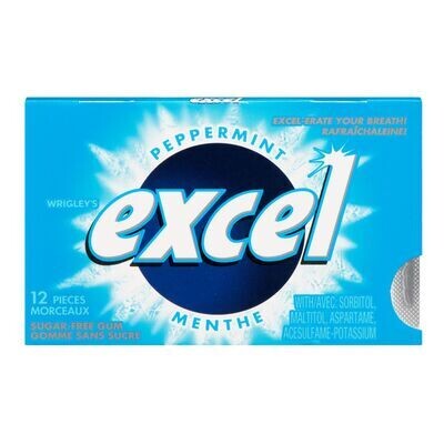 WRIGLEY'S Gomme sans sucre à saveur de menthe, Excel 1 un