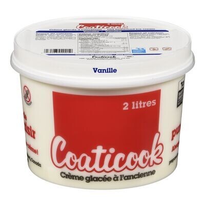 COATICOOK Crème glacée à l'ancienne à saveur de vanille 2 L COATICOOK Crème glacée à l'ancienne à saveur de vanille 2 L