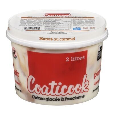 COATICOOK Crème glacée à l'ancienne marbrée à saveur de caramel écossais 2 L COATICOOK Crème glacée à l'ancienne marbrée à saveur de caramel écossais 2 L