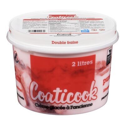 COATICOOK Crème glacée à l'ancienne à saveur de fraise 2 L COATICOOK Crème glacée à l'ancienne à saveur de fraise 2 L