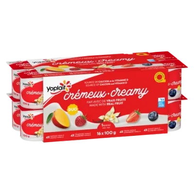YOPLAIT YOGOURT CREMEUX DUO VANILLE + SAVEUR 16X100 GR