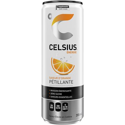 CELSIUS ENERGIE ORANGE PETILLANTE 355 ML