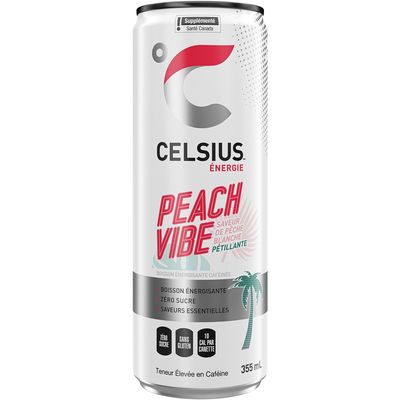 CELSIUS ENERGIE PECHE VIBE PETILLANTE 355 ML
