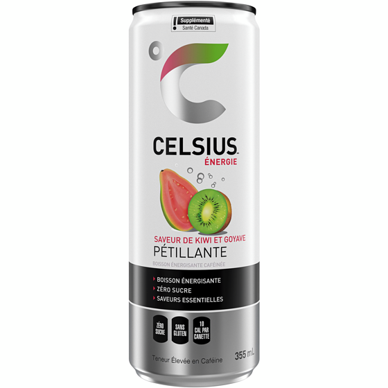 CELSIUS ENERGIE KIWI ET GOYAVE PETILLANTE 355 ML