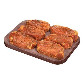 COTELETTE DE PORC CENTRE ASSAISONNEES ENV 350GR 16,95 $ /kg 7,69 $ /lb