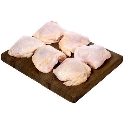 Hauts de cuisse de poulet avec dos, 2 CUISSES PAR BARQUETTE env. 380gr 11,00$/kg 4.99$/lb
