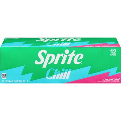 SPRITE BOISSONS GAZEUSES CHILL CERISE LIME 12X355ML