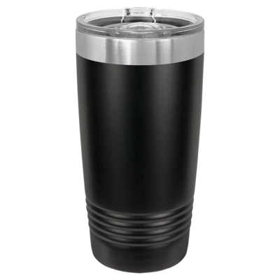 20oz Black/Silver Rim Tumbler with Slider Lid