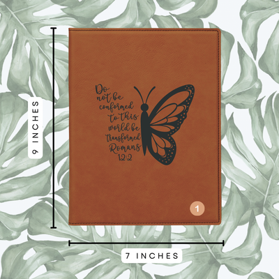 7&quot; X 9&quot; Personalized Leatherette Portfolio - Butterfly