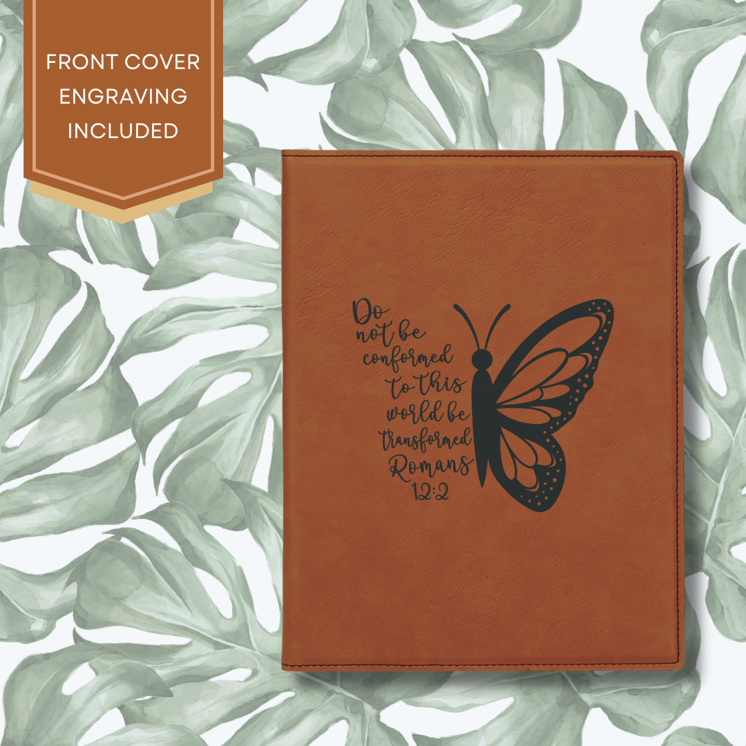 7&quot; X 9&quot; Personalized Leatherette Portfolio - Butterfly
