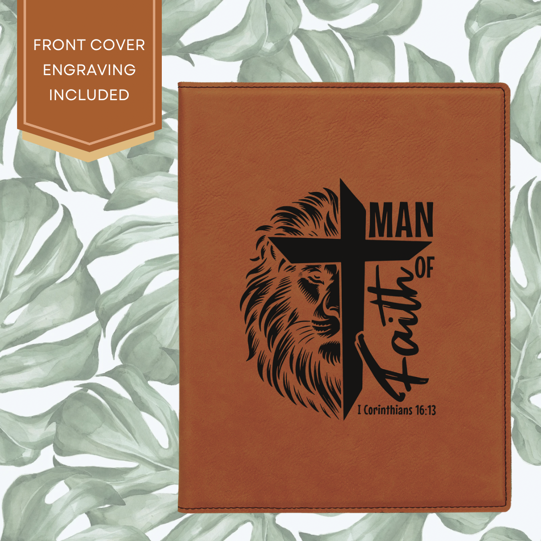 7&quot; X 9&quot; Personalized Leatherette Portfolio - Man Of Faith