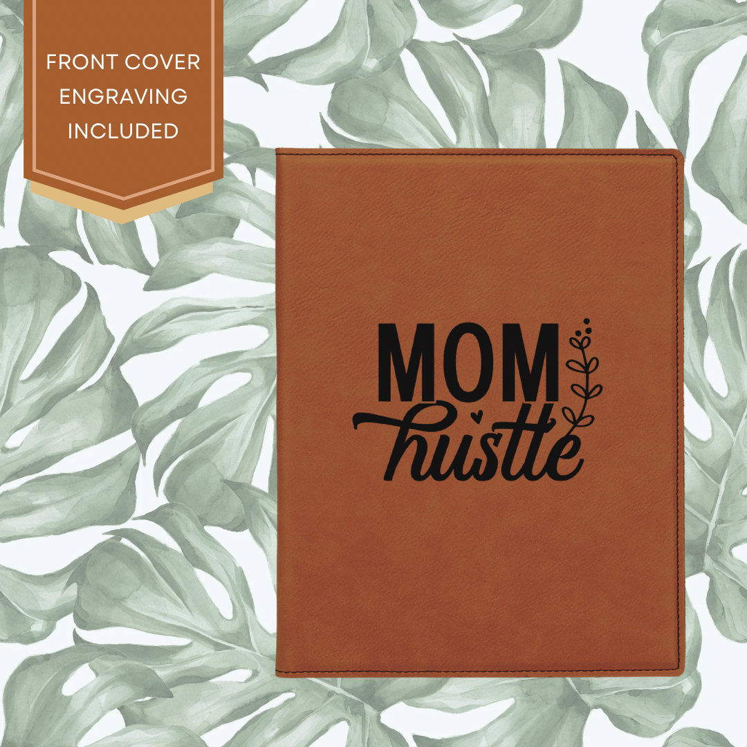 7&quot; X 9&quot; Personalized Leatherette Portfolio - &quot;Mom Hustle&quot;