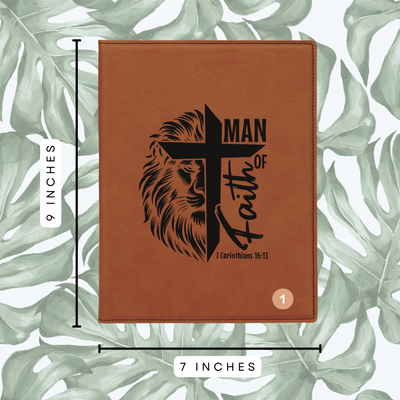 7&quot; X 9&quot; Personalized Leatherette Portfolio - Man Of Faith