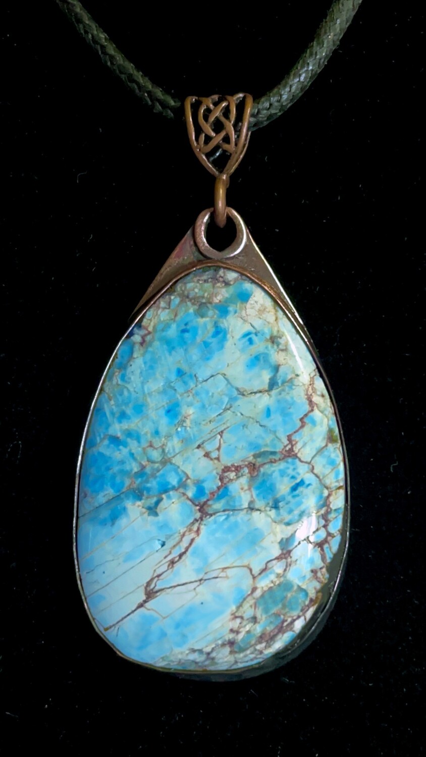 Light Blue Apatite Copper Pendant