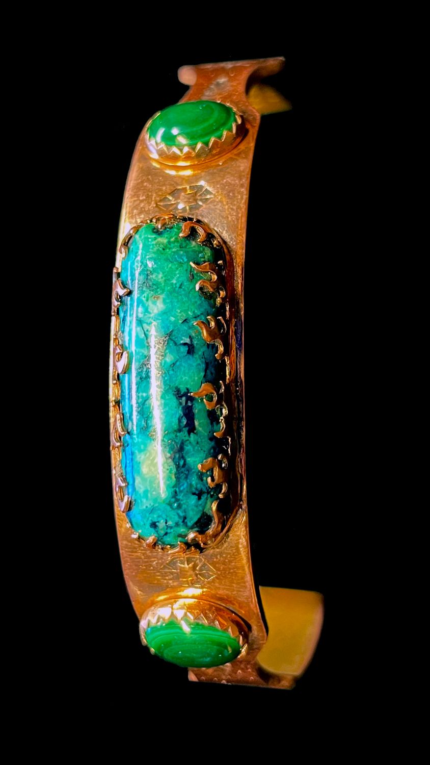 3 Gem Copper Bracelet