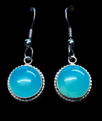 Gem Beryl Aquamarine Earrings 925 Silver