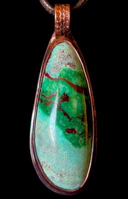 Malachite Chrysocolla Native Copper Pendant